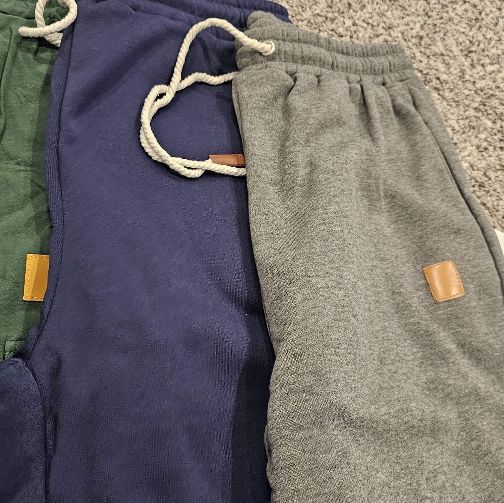NWT Men's Stylish 2 Jogger Pants/ 2 Pants - Black, Green, Blue, Gray Size-M - Picture 4 of 6